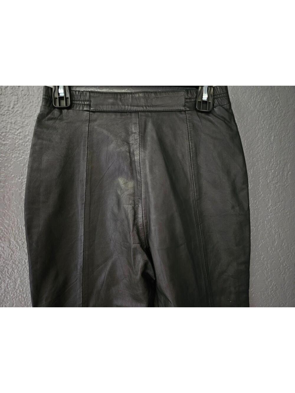 Vintage Women's Excelled Leather Pants Straight Leg Black Size 4 REG Zip Fly - Picture 13 of 16
